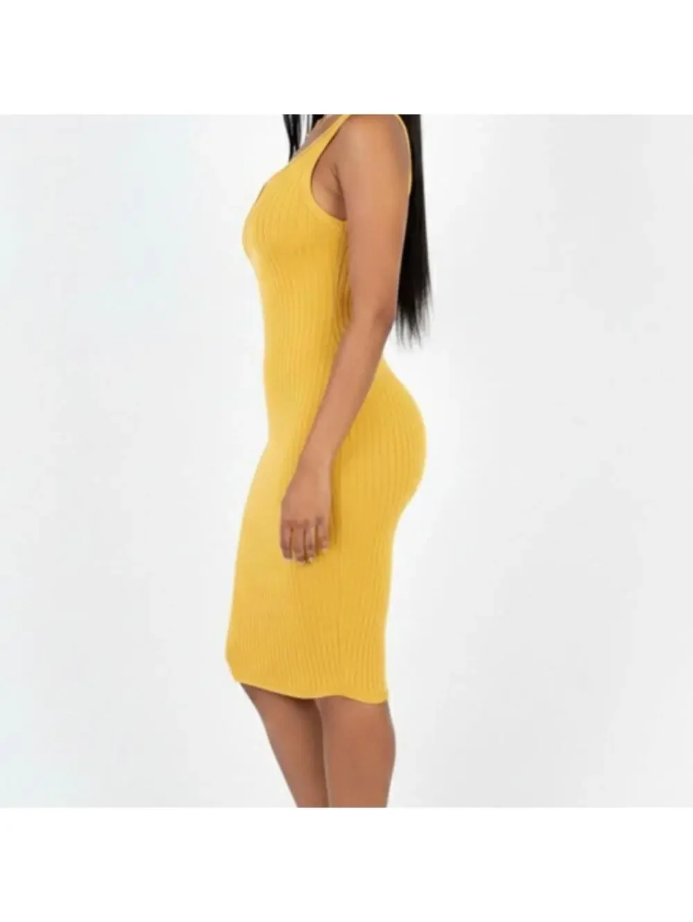 💛 Golden Hour Ribbed Dress 💛 - Picture 3 of 4